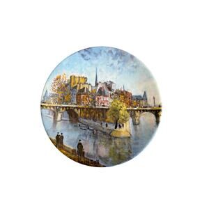 Vintage Limoges France Porcelain Plate Louis Dali Paris Scene Pont Neuf